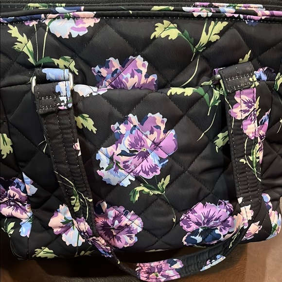 Stylish Vera Bradley Black and Purple Tote Bag - Picture 5 of 5
